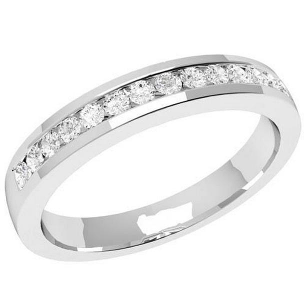 Picture of Harry Chad Enterprises 57802 1.40 CT Womens 14K White Gold Round Cut Diamond Wedding Band&#44; Size 6.5