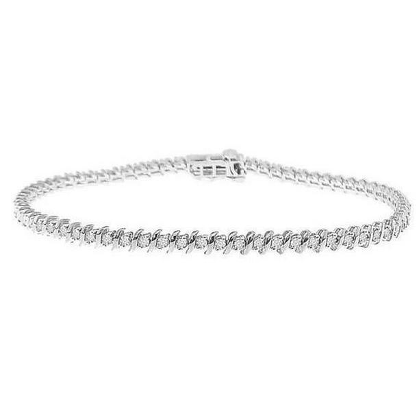 57845 Gorgeous Round Cut 6.50 CT Diamonds Tennis Bracelet, 14K White Gold