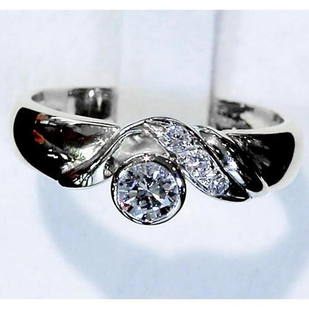 Picture of Harry Chad Enterprises 58885 1.15 CT Round Diamond Womens Engagement Ring, 14K White Gold - Size 6.5