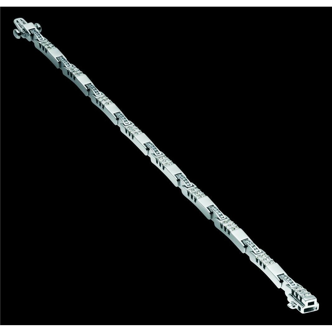 4 CT Princess  Round Diamond Tennis Bracelet44 14K White Gold