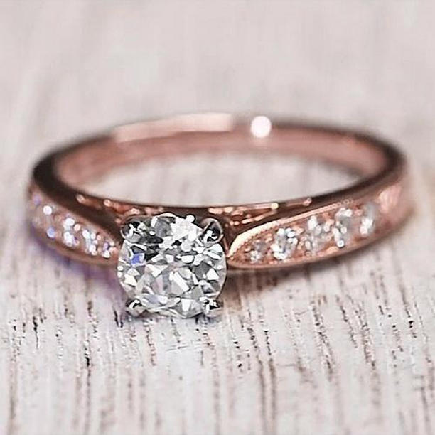 Picture of Harry Chad Enterprises 58919 1.50 CT Engagement Ring, 14K Rose Gold - Size 6.5