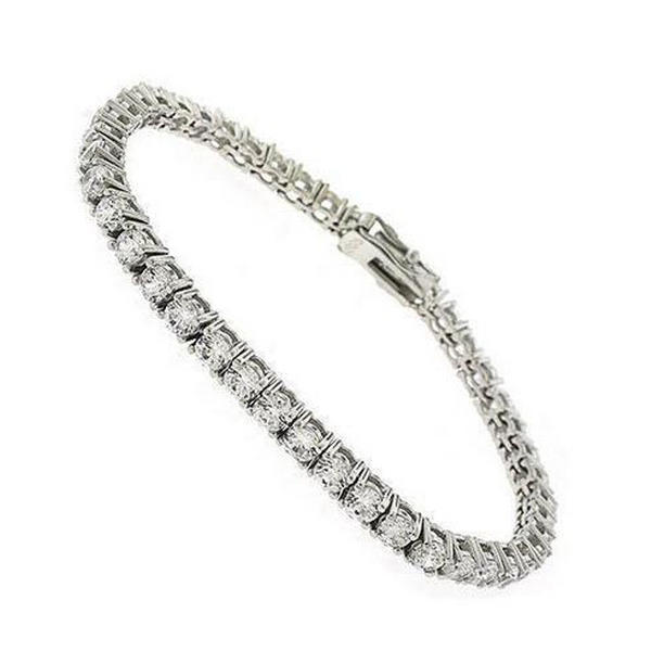 58939 6 CT Prong Set Round Cut Diamond Tennis Bracelet, 14K White Gold