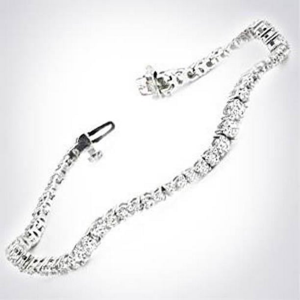 59988 6.60 CT Round Fine Diamond Solid White Gold Sparkling Bracelet