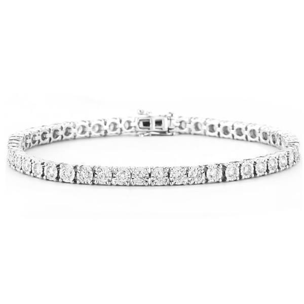 59992 4.50 CT Round Cut Diamond Solid White Gold Tennis Bracelet