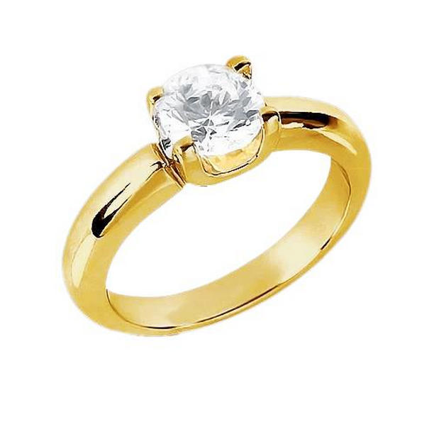Picture of Harry Chad Enterprises 6001 0.75 CT Diamond Solitaire Ring&#44; Yellow Gold - Size 6.5