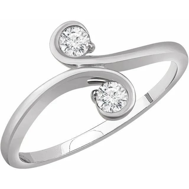 1 CT Toi et Moi Two-Stone Diamond Engagement Ring, Size 6.5
