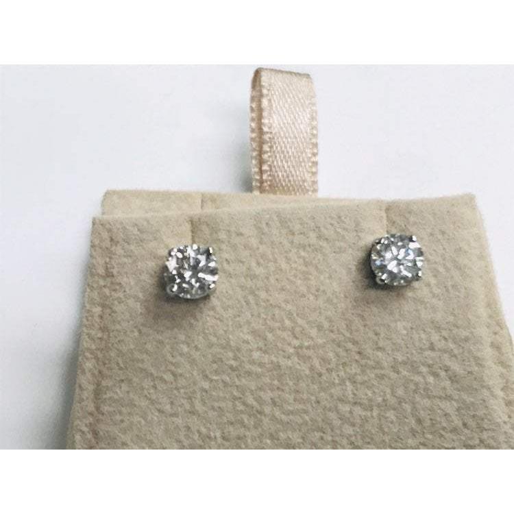 60049 1 CT 14K White Gold Diamond Stud Earrings