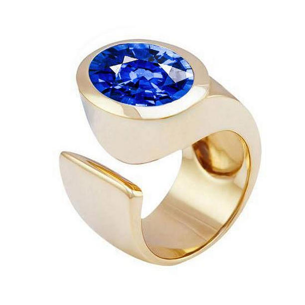 Solitaire Ceylon Sapphire 2.01 CT Wedding Anniversary Ring, Size 6.5