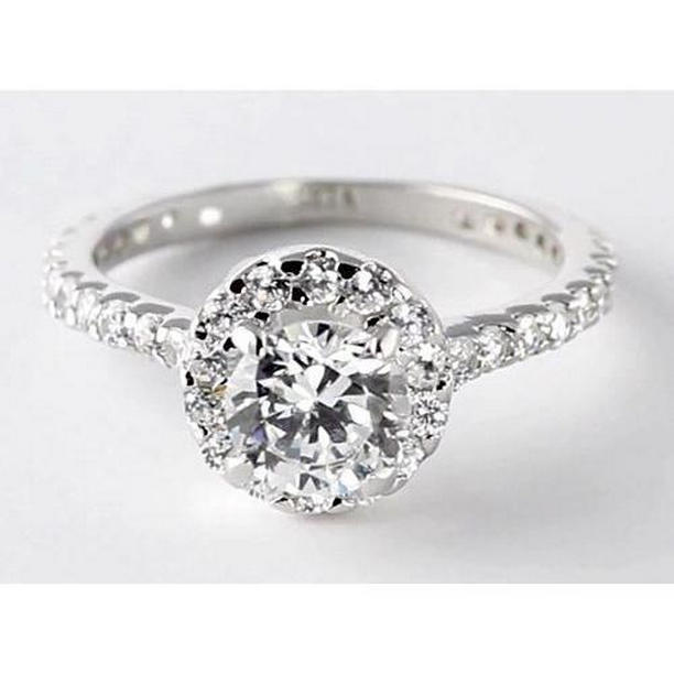 Picture of Harry Chad Enterprises 62917 2 CT Round Diamond Halo Setting Engagement Ring, Size 6.5