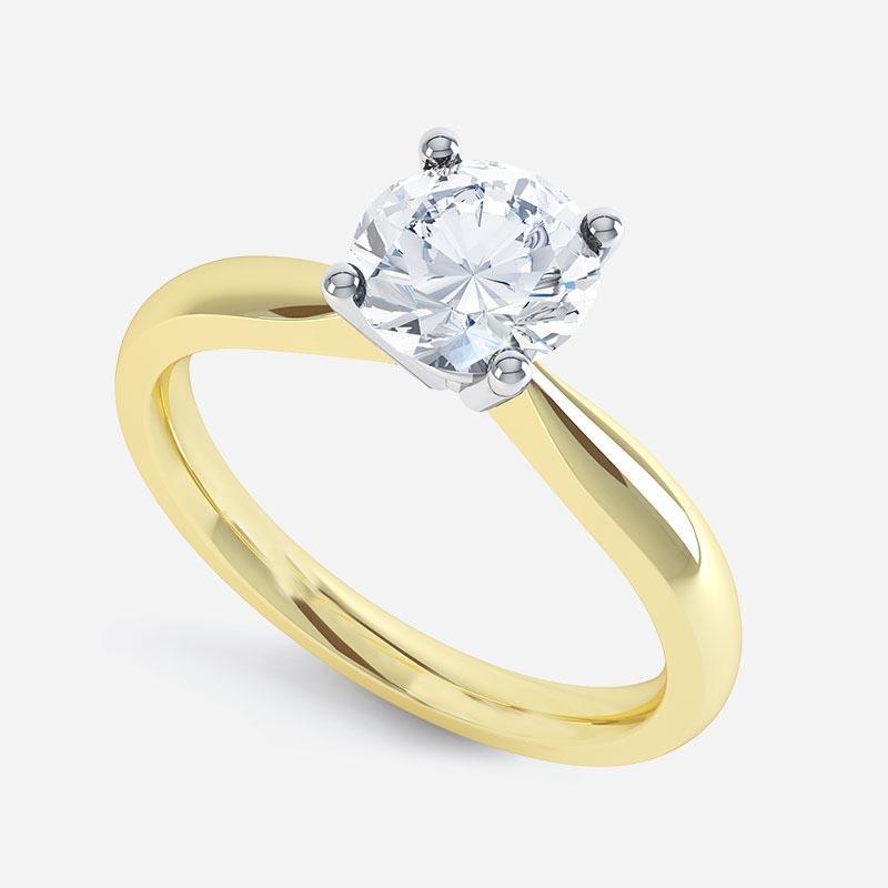 Picture of Harry Chad Enterprises 63724 Solitaire 1.25 CT Diamond 14K Two Tone Engagement Ring, Size 6.5