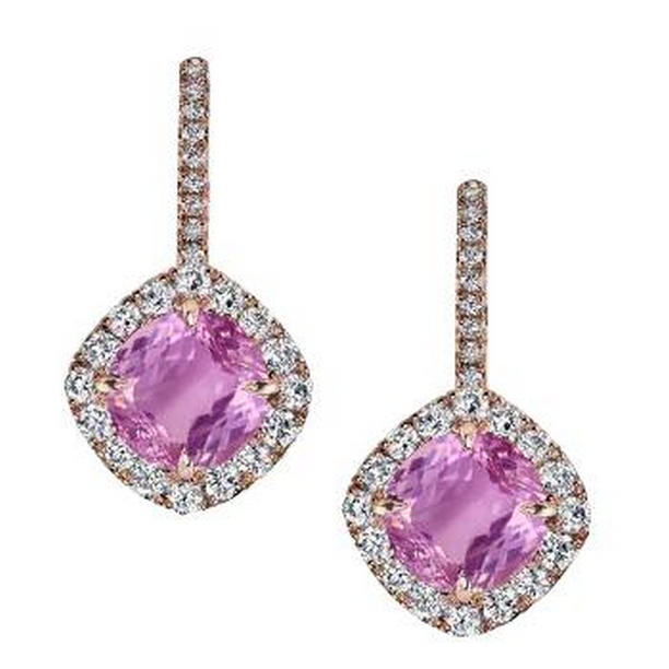 21.50 CT Pink Kunzite & Diamond Womens Gemstone Earring