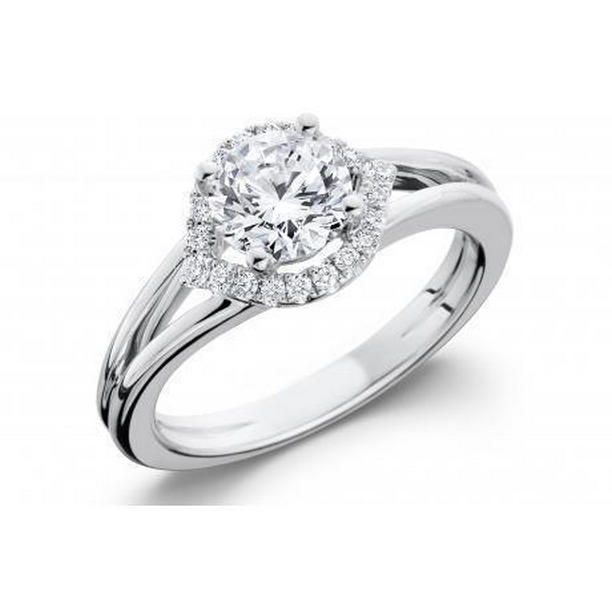 64365 2 CT Diamonds Wedding Halo Ring, 14K White Gold - Size 6.5