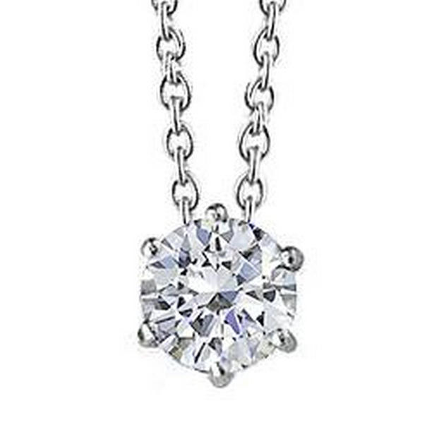 64374 Round Diamond Solitaire 1 CT White Gold Womens Pendant
