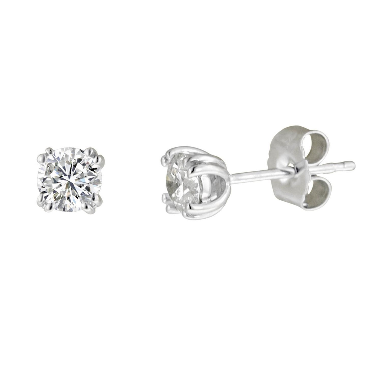 64400 Brilliant Cut 2.00 CT Diamonds Womens Stud Earrings, 14K White Gold