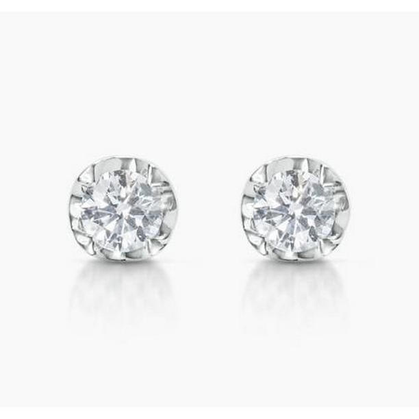 Sparkling Round Cut 2.00 CT Diamonds Stud Earrings, White Gold