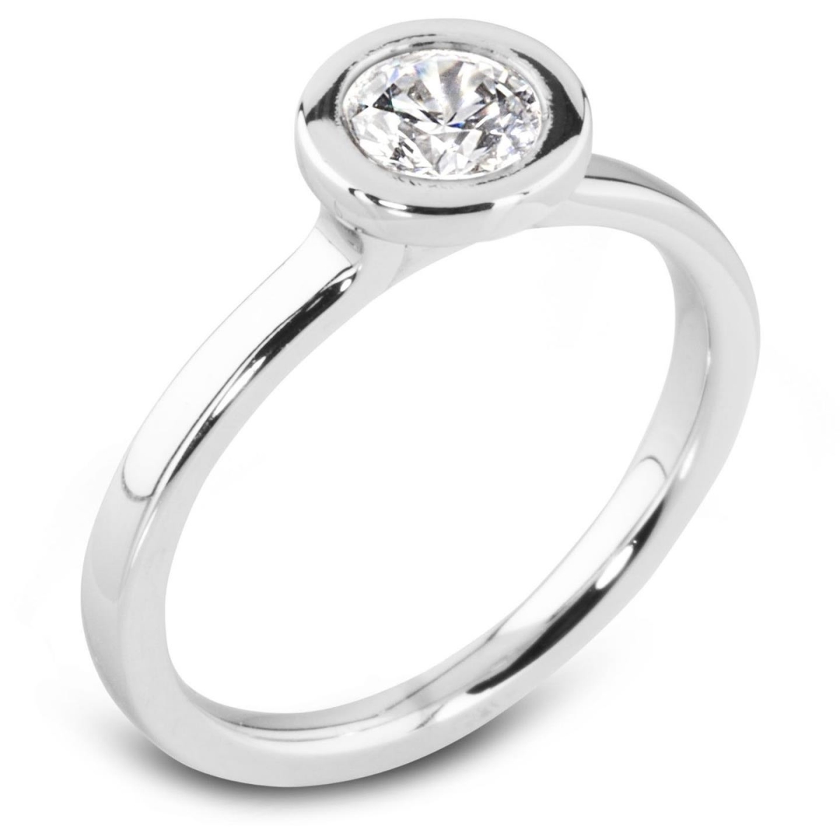 65072 Round Cut 1.50 CT Solitaire Diamond Wedding Ring, White Gold - Size 6.5