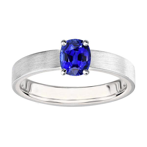 1.50 CT Gemstone Oval Natural Blue Sapphire Solitaire Ring, Size 6.5