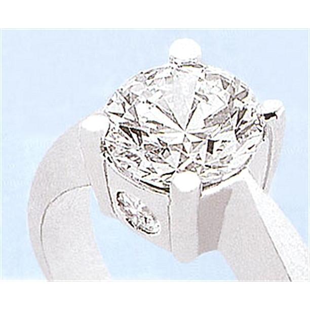 1.10 CT Three Stone Diamond Womens Engagement Ring, White Gold - Size 6.5