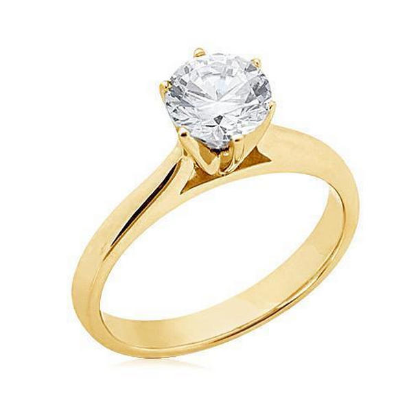 Picture of Harry Chad Enterprises 8916 1.51 CT Solitaire Diamond Yellow Gold Engagement Ring&#44; Size 6.5
