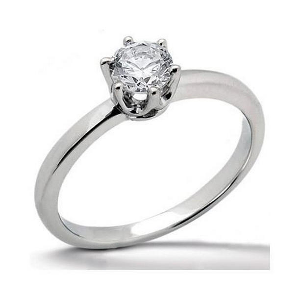 Picture of Harry Chad Enterprises 14053 1 CT Diamond Solitaire Ring&#44; 14K White Gold - Size 6.5