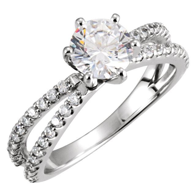 Picture of Harry Chad Enterprises 14060 2.01 CT Round Diamond Solitaire with Accents Engagement Ring, Size 6.5