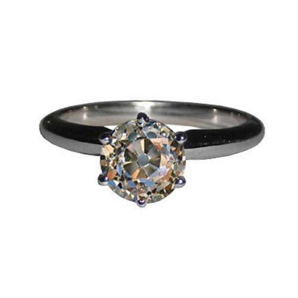 Picture of Harry Chad Enterprises 14118 1.25 CT Old Mine Cut Diamond Solitaire Ring, Gold - Size 6.5