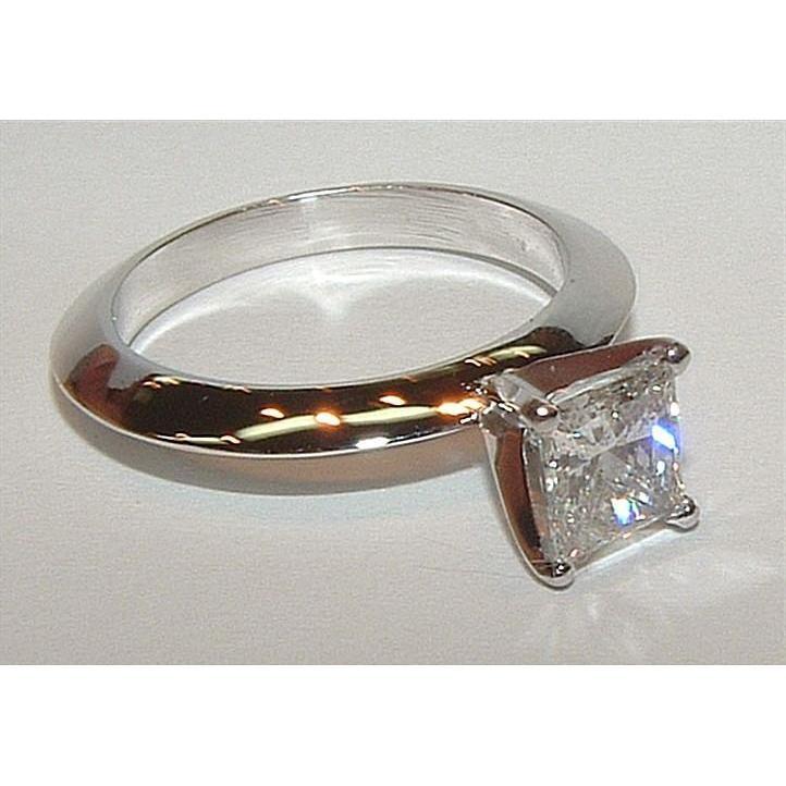 Picture of Harry Chad Enterprises 14325 1.01 CT Princess Cut Diamond Womens White Gold Solitaire Ring, Size 6.5