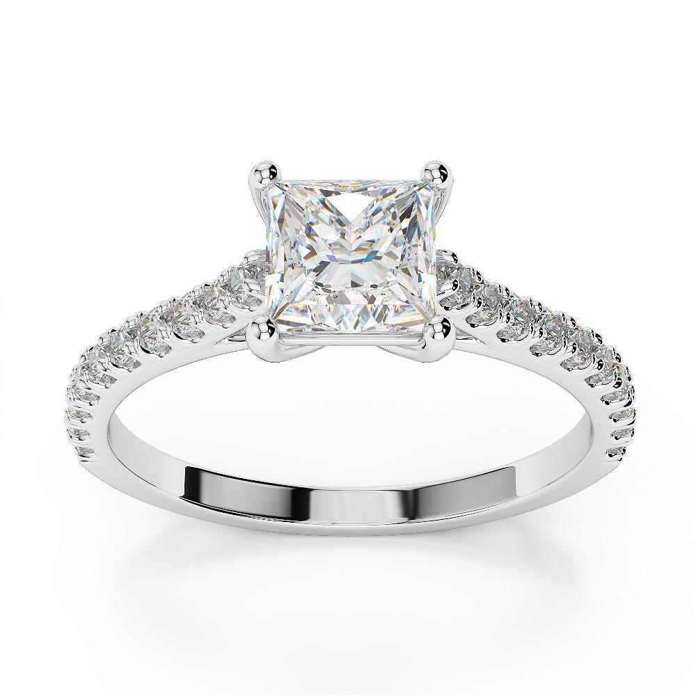 Picture of Harry Chad Enterprises 21826 2.25 CT Princess Cut with Round Diamonds Ring with Accents, Size 6.5