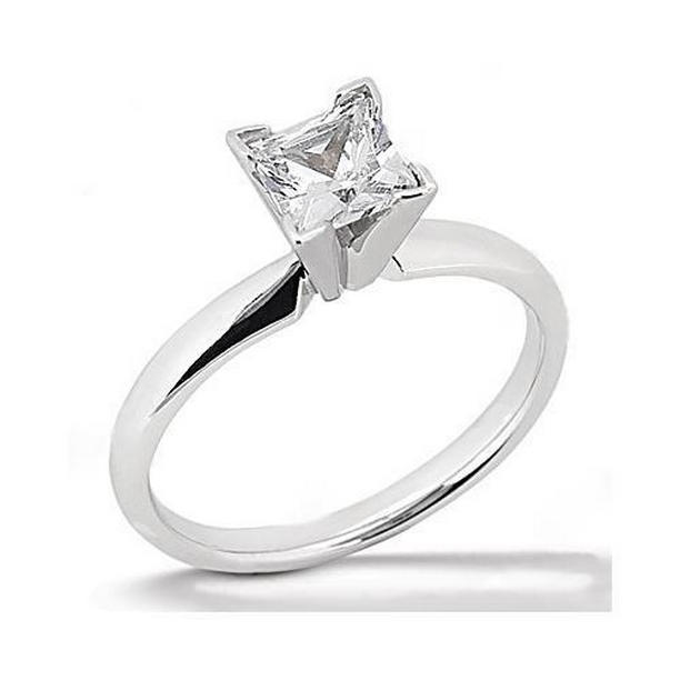 21834 Princess Cut 0.75 CT Diamond Engagement Ring, 14K White Gold - Size 6.5