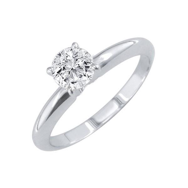 Picture of Harry Chad Enterprises 27812 Round Solitaire 1 CT 14K White Gold Diamond Ring&#44; Size 6.5