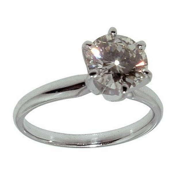 27847 1 CT Diamond Solitaire Ring 18K White Gold  Size 65