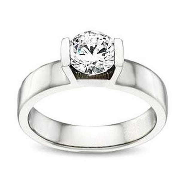 Picture of Harry Chad Enterprises 27860 White Gold Solitaire 3.01 CT Diamond Engagement Ring&#44; Size 6.5