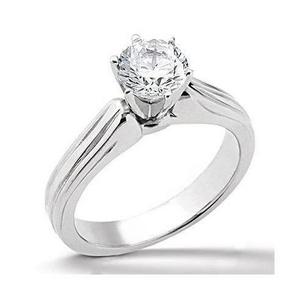 Picture of Harry Chad Enterprises 27868 Round Solitaire 1.51 CT Diamond Engagement Ring&#44; 14K White Gold - Size 6.5