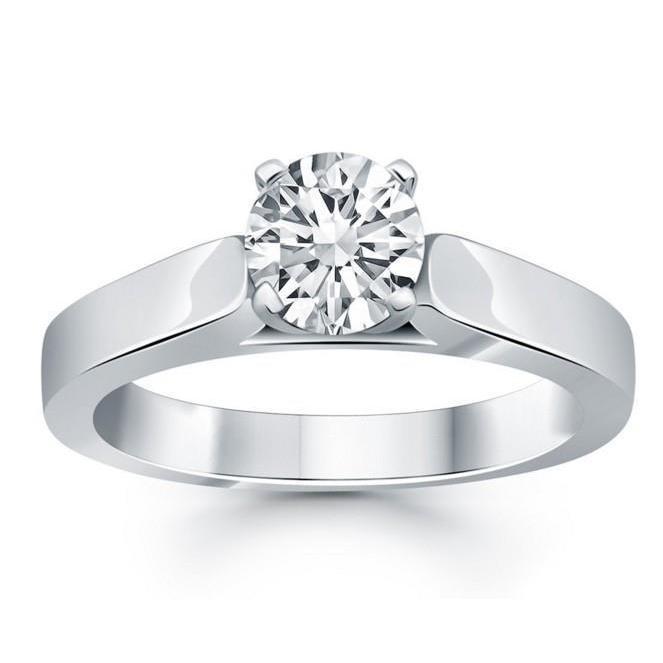 Picture of Harry Chad Enterprises 27937 2 CT Round Cut Diamond Solitaire Ring&#44; 14K White Gold - Size 6.5