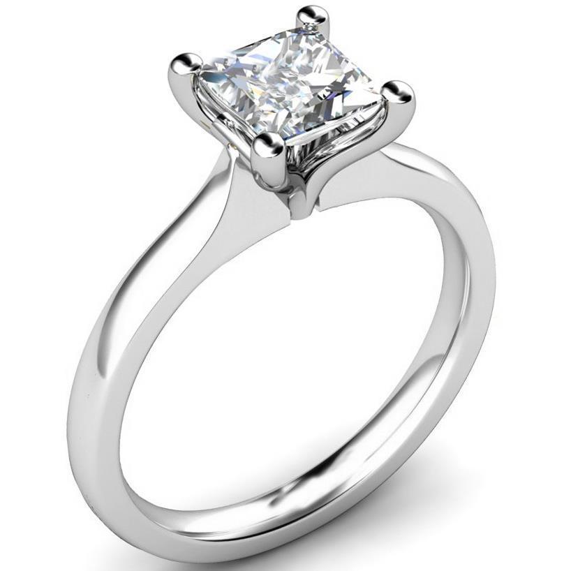 Picture of Harry Chad Enterprises 27945 2 CT Princess Cut Diamond Engagement Ring&#44; 14K White Gold - Size 6.5