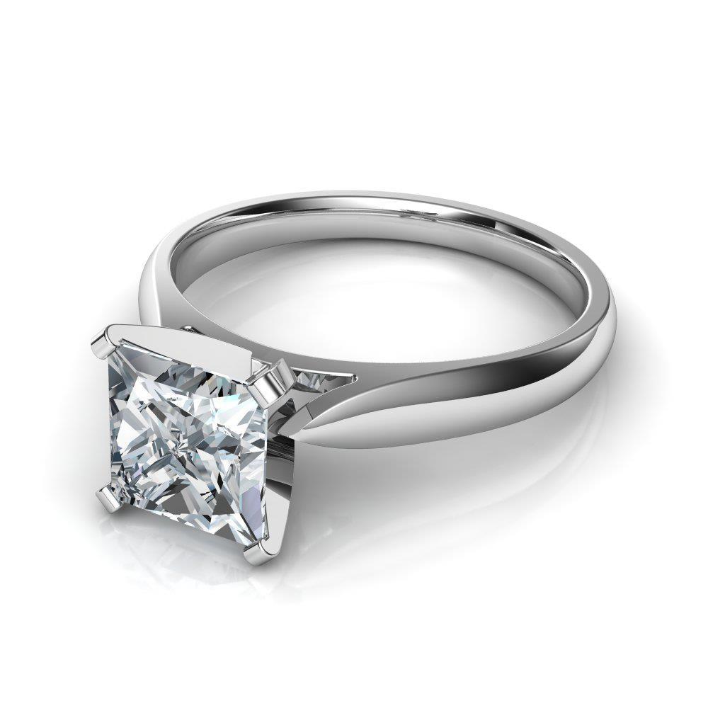 Picture of Harry Chad Enterprises 27952 2.25 CT Solitaire Diamond Anniversary Ring&#44; 14K White Gold - Size 6.5