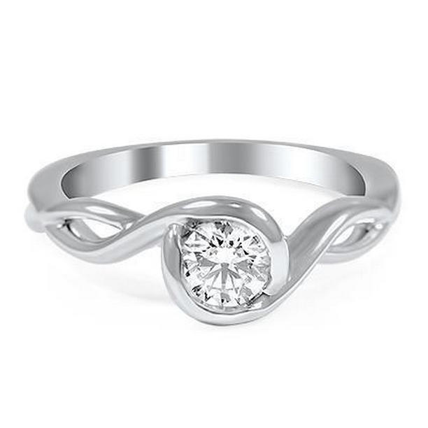 27994 1.25 CT Round Cut Solitaire Diamond Ring, 14K White Gold - Size 6.5