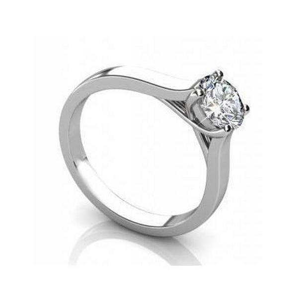 Picture of Harry Chad Enterprises 28043 14K White Gold Solitaire 1.01 CT Diamond Engagement Ring&#44; Size 6.5