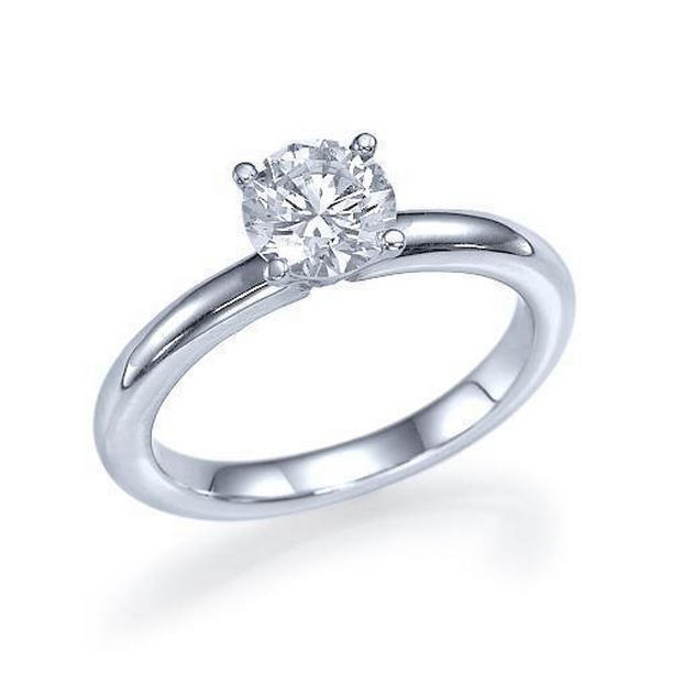 Picture of Harry Chad Enterprises 28337 Round Brilliant Cut Solitaire 0.75 CT Diamond Ring&#44; 14K White Gold - Size 6.5