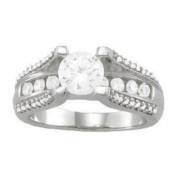 1.54 CT Diamond Solitaire Ring with Accents, 14K White Gold - Size 6.5