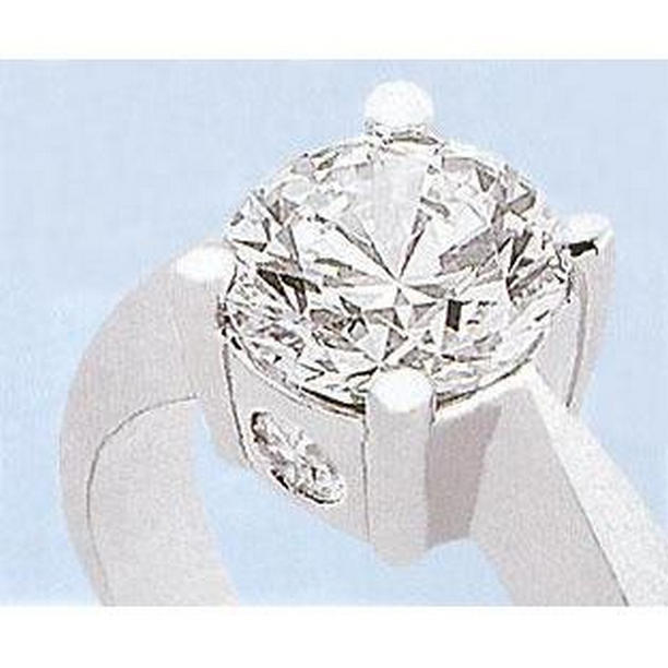 Picture of Harry Chad Enterprises 34134 1.63 CT Diamond Three Stone Engagement Ring, 14K White Gold - Size 6.5