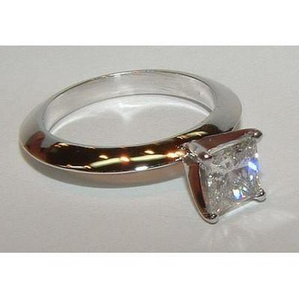 1.01 CT Princess Diamond White Gold Solitaire Engagement Diamond Ring, Size 6.5