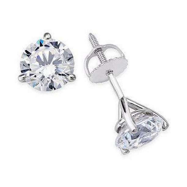 1.20 CT Round Solitaire Diamond Stud Earring, 14K White Gold