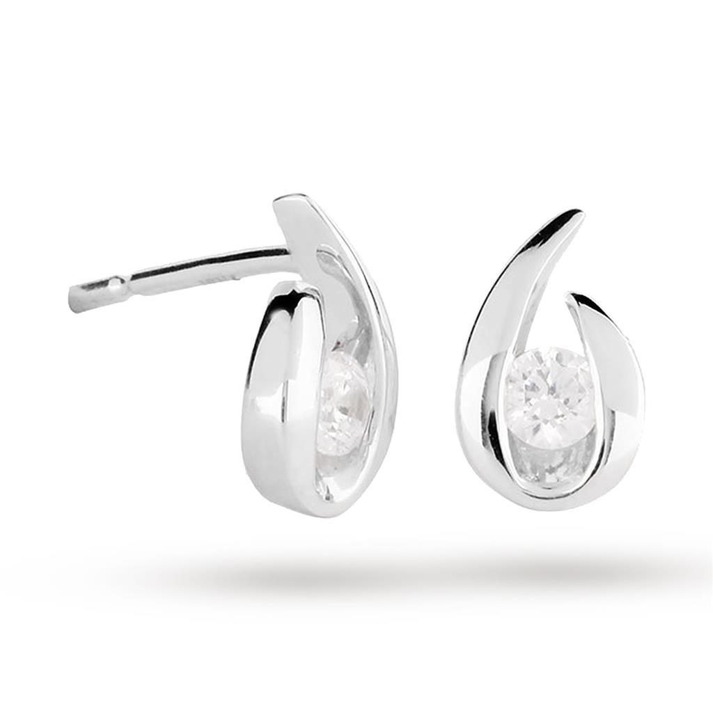 41112 14 CT Bezel Set Round Cut Diamond Stud Earring