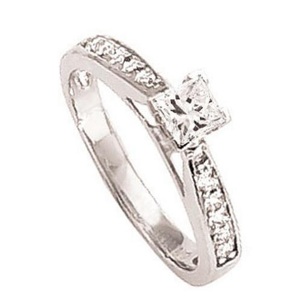 Picture of Harry Chad Enterprises 41146 1.50 CT Princess Cut Diamond Ring, 14K White Gold - Size 6.5