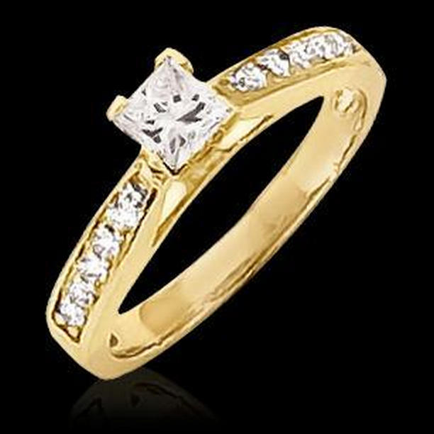 Picture of Harry Chad Enterprises 41158 1.50 CT Princess Cut Diamond Ring&#44; 14K Yellow Gold - Size 6.5