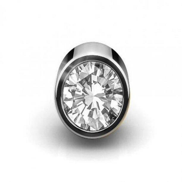 42192 050 CT Single Round Diamond Stud Mens Earring 14K White Gold