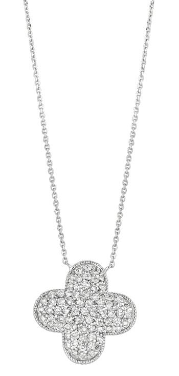 1.54 CT 14K Solid Gold Round Brilliant Diamond Pendant Necklace with Chain