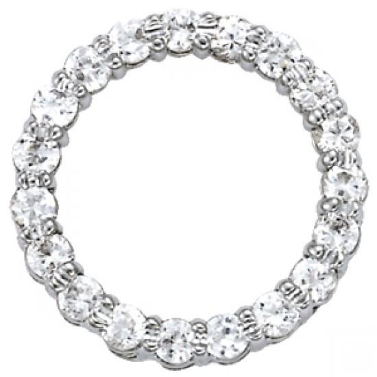 HC11684 1.55 CT 14K White Gold Diamond Round Circle Pendant without Chain