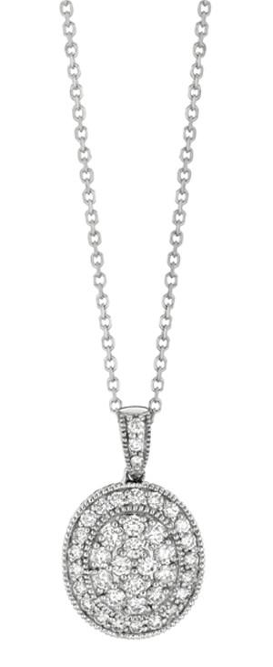 Picture of Harry Chad Enterprises HC11688 1.60 CT 14K Solid White Gold Prong Setting Diamond Necklace with 18 in. Chain